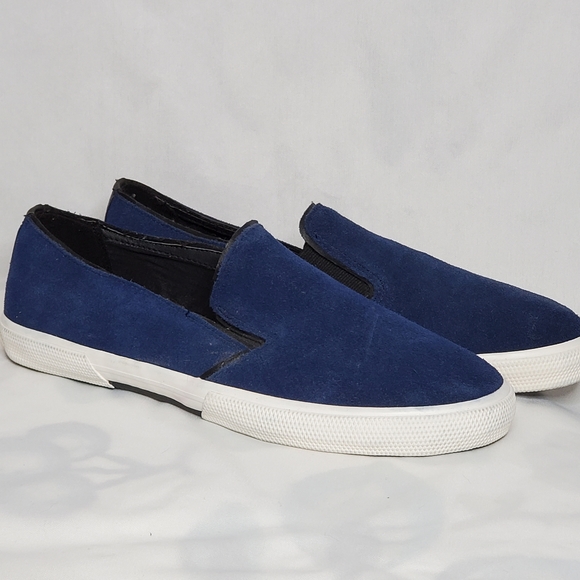 Womens Reaction Kenneth Cole Suede Leather Loafer Shoes Salt N Pep Size 9.5 M - Picture 1 of 8